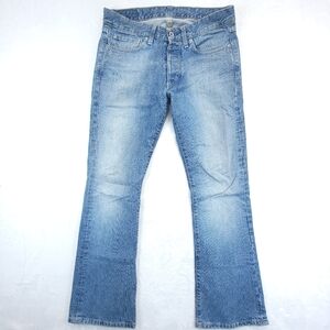 G-Star Raw Denim Men's Jeans Blue Size 33x32 Low Bootcut Stretch Button Fly